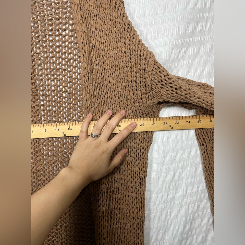 Free People Brown Duster Cardigan Size Medium - Picture 7 of 9